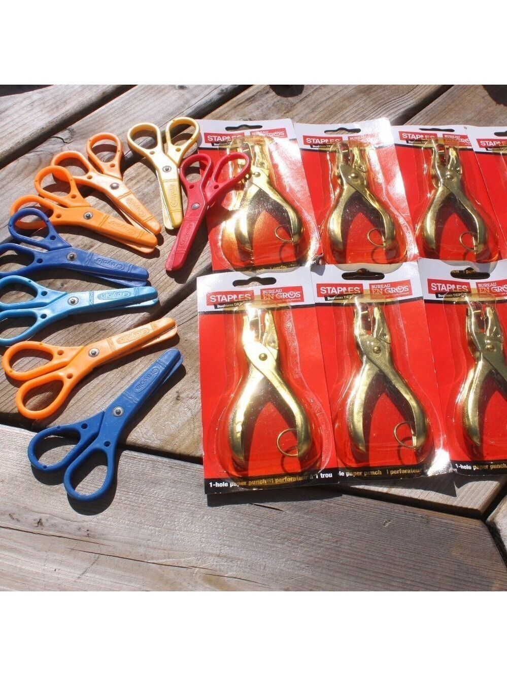 School Supplies LOT 8 Hole Punches 8 Scissors